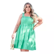 Vestido Feminino Plus Size Com Alças Lastex No Corpo Solto