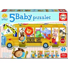 Baby Puzzles School Bus 5 En 1