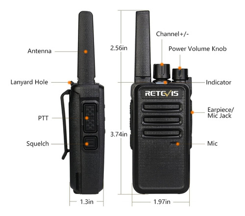 Radios De Comunicacion Largo Alcance 10 Piezas Retevis Rt68 Foto 6