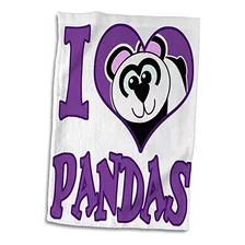 Toalla De Mano / Deportes 3d Rose I Heart Love Pandas D