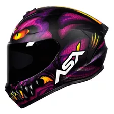 Capacete Asx Draken Raptor Fosco Preto Roxo 