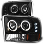 Ford F150 F250 F350 1987 - 1991 Juego Faros Fondo Negro