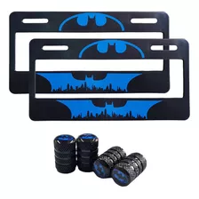 Set 2 Portaplacas Universal Batman Azul + 4 Tapones Aire 