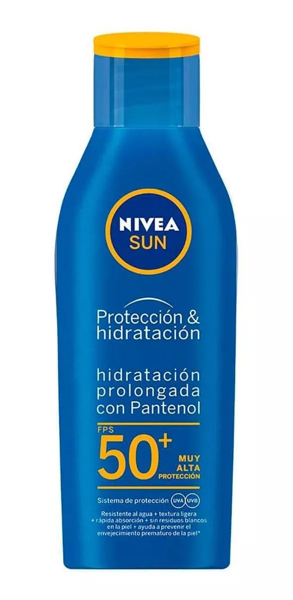 Protector Solar En Crema Nivea Sun Protect & Moisture Hidratante Fps 50+, 200ml