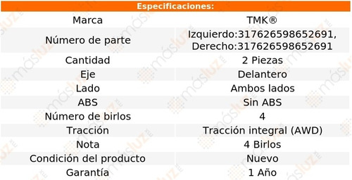 2- Mazas Delanteras Sin Abs Audi S4 8 Cil 4.2l 2004/2008 Tmk Foto 2