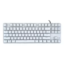 Teclado Gamer Gtc Kgg-011 Qwerty Blue Color Blanco Con Luz Rgb