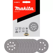 10 Discos Lija Velcro 125mm (5'') Grano 180 Makita D-65872