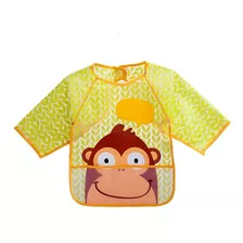 Babador Com Manga Blw Impermeável Macaco - Multikids Baby Cor Amarelo