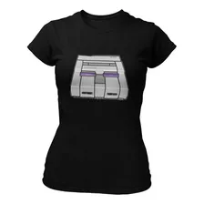 Camiseta Vídeo Game Console Jogo De Super Nintendo Baby Look