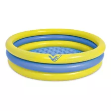 Piscina Infantil 95 Litros Inflável 100x22cm Redonda Vollo Cor Amarelo E Azul