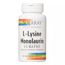 Monolaurina L-lisina, Solaray 60 Cap Veg Inmunologico Usa