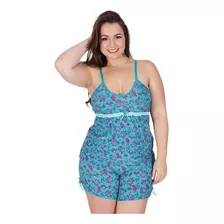 Kit Com 4 Short Doll Plus Size L1120 Pijama Camisola 