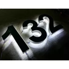 Números Residenciales 3'spack 3d Inox C/luz Led 20 Cm Arial