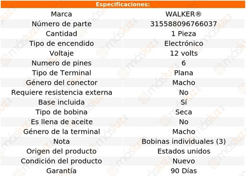 Bobina Encendido Oldsmobile Toronado V6 3.8l 86/90 Walker Foto 2