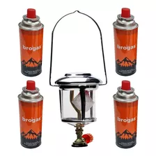 Farol Sol De Noche Brogas 250 Bujias + 4 Cartuchos Gas 227 G Color Plateado