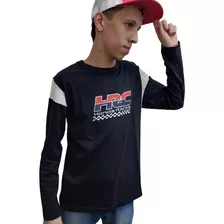 Remera Manga Larga Honda Original Hrc (t,m) - Motordos