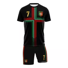 Uniforme Cristiano Ronaldo Portugal Camisa E Shorts