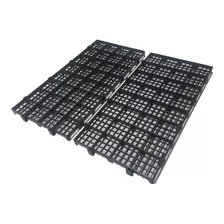 10 Pcs Pallet Estrado Plásticos Preto 25x50x2,5cm Piso Plástico Modular Marwell