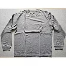 Remera Uniqlo Manga Larga M Gris Claro 