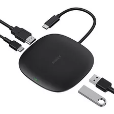 Aukey Hub 5 En 1 Usb-c Con Carga Inalámbrica Cb-c70