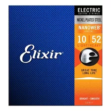 Encordoamento Elixir Guitarra 010 Nanoweb Light-heavy 12077