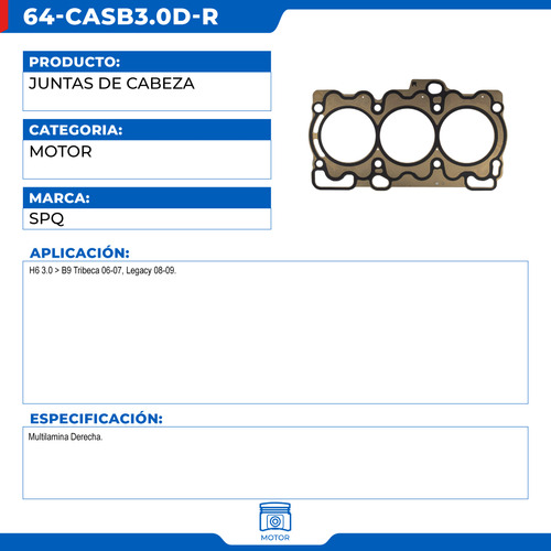 Empaque Junta De Cabeza Subaru B9 Tribeca 2006-2007 H6 3.0 Foto 2