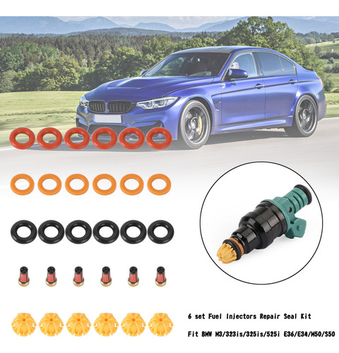 6x Fuel Injector Seal For Bmw M3 323is 325is 525i E36 E34 Foto 4