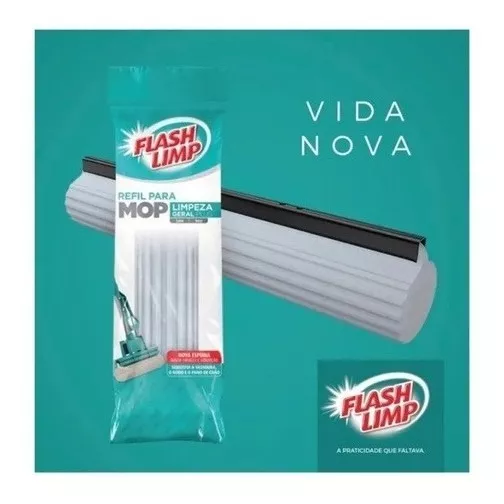 Refil Mop Rodo Magico Flash Limp Original Limpeza Geral Plus Cor Cinza