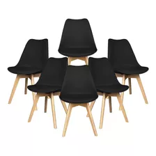 Kit 6 Sillas Eames Tulip Asiento Acolchado Minimalista