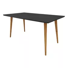 Mesa De Madeira Veneza Preto 050.359 - Casa D Cor Dos Pés Marrom