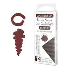 12 Cartuchos Tinta Monteverde® P/pluma Fuente Brown Sugar