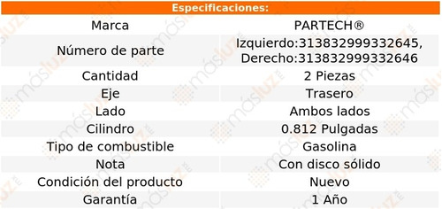 2- Cilindros Ruedas Traseros 206 L4 1.4l 00/08 Partech Foto 2