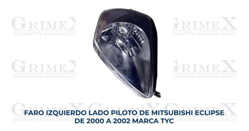 Faro Mitsubishi Eclipse 2000-00-2001-01-2002-02 Tyc Ore Foto 2