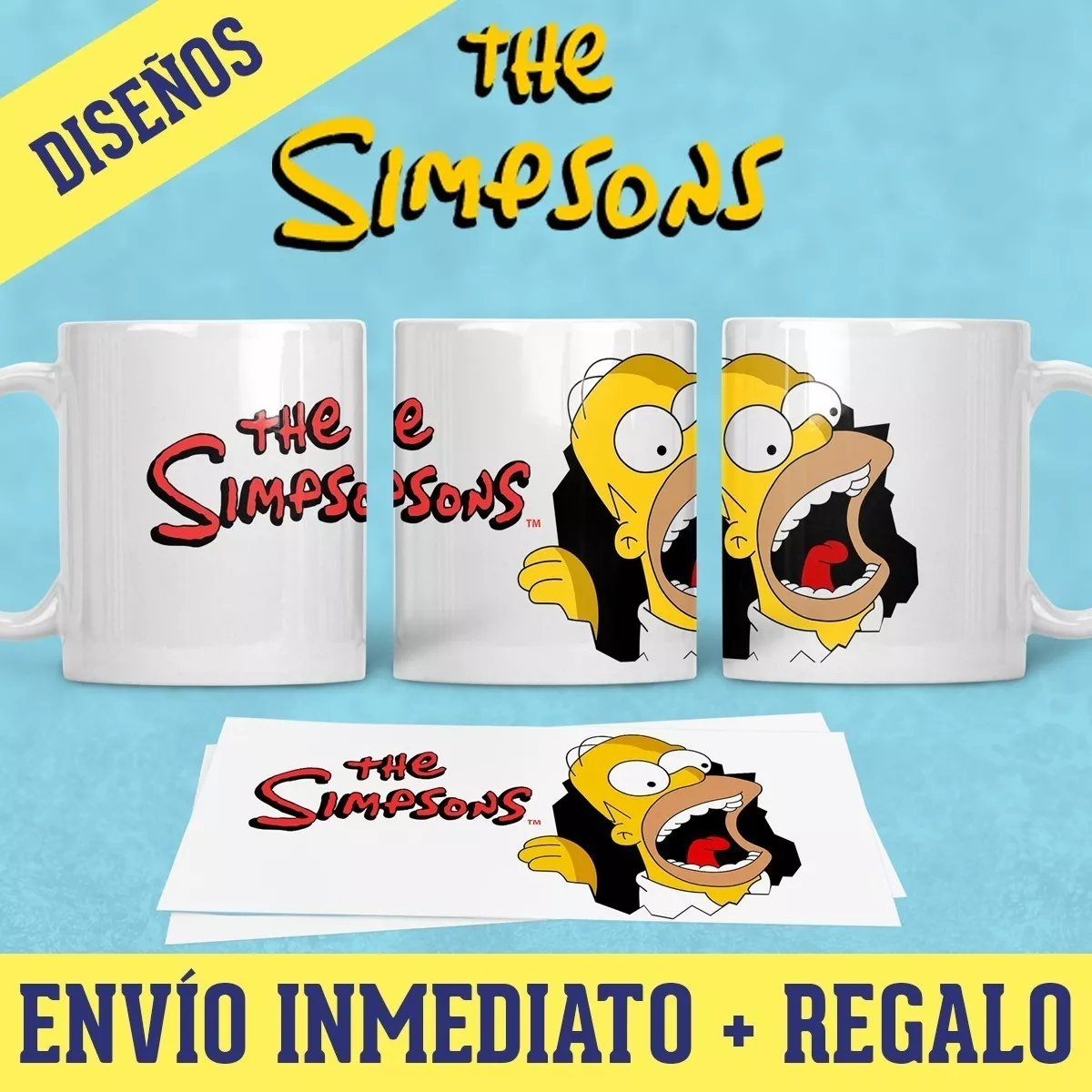 Kit Diseños Plantillas Tazas Los Simpsons Sublimación M6