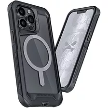 Funda Para iPhone 13 Pro Negro Metal With Clear Magsafe R-02