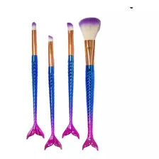 Set Kit De 4 Brochas Pinceles De Maquillaje Sirena Kestrel 