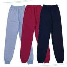 Kit 3 Calça Moletom Flanelado Juvenil Inverno Barato Atacado