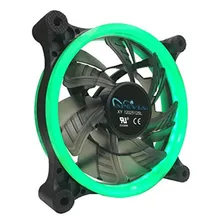 Ventilador Apevia 12l-cgn 120mm Silent Dual Rings Green Led 