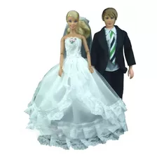 Barbie Ropa - Vestido Encaje Novia + Velo + Traje Novio Ken