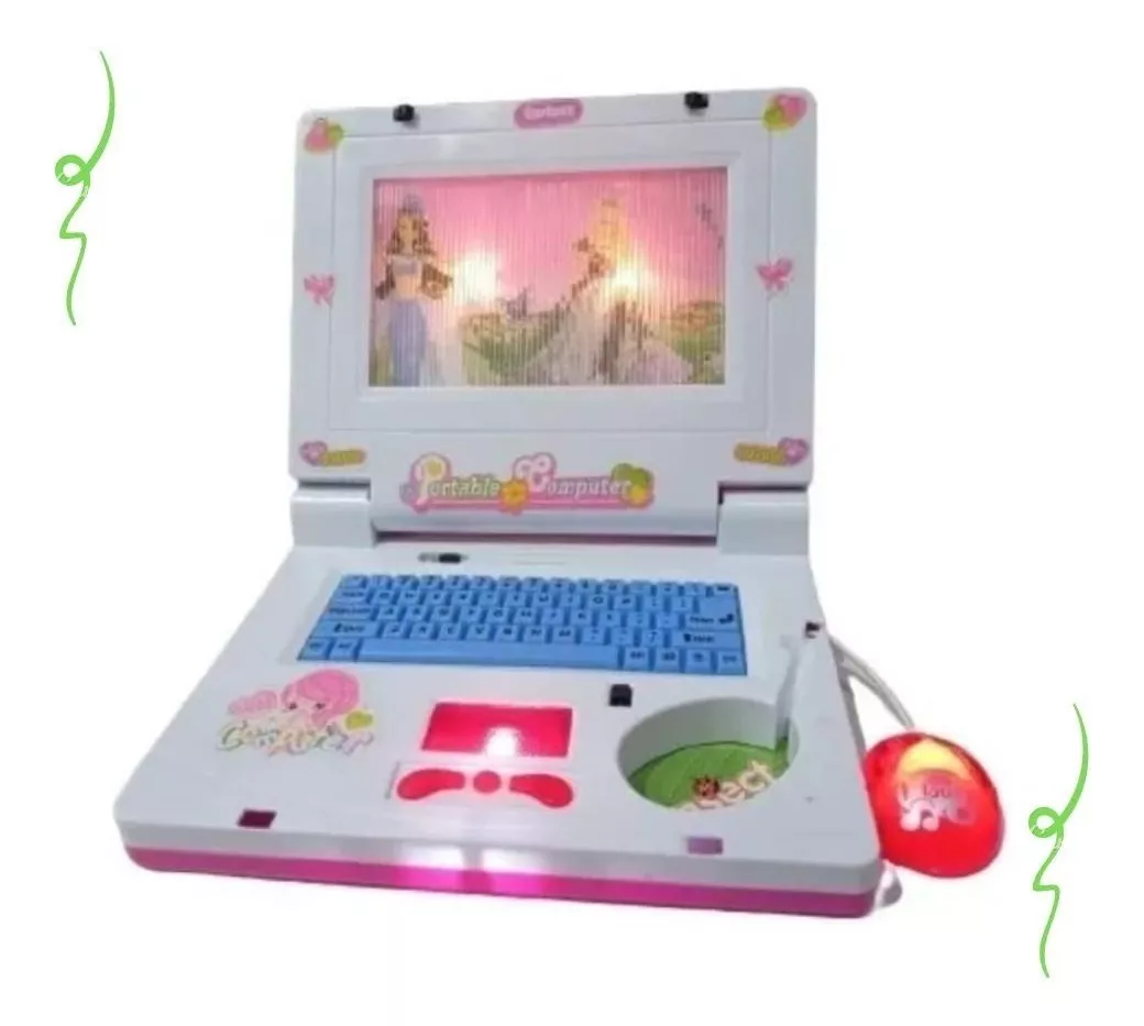 Notebook De Brinquedo Laptop Infantil Musical C Luz Princesa