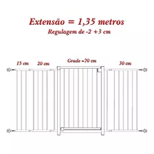 Grade Portão Pet Bebê Divisor Ambiente 133 A 138 Cm Branco