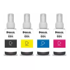 4x Refil Tinta Para Uso Epson 664 L455 L495 L380 Bk C Y M