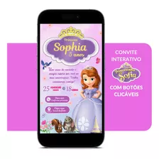 Convite Virtual Princesa Sofia C/ Link Clicável