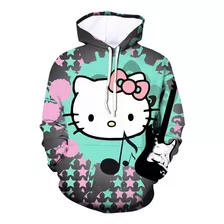 Sudadera Con Estampado Casual Hello Kietty Cat Musical Note