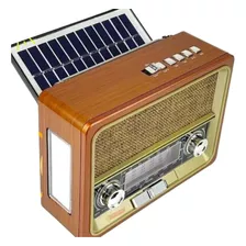 Rádio Recarregável Retro Placa Solar Lanterna Bluetooth Usb