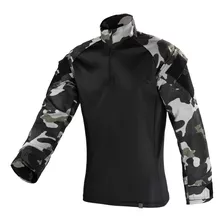Camisa Combat Shirt Tática Choque Black Militar Reforçada