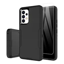 Funda Para Samsung Galaxy A53 5g Negra De Silicona + Vidrio