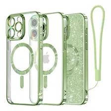 Funda De Celular Meifigno, P/ iPhone 15 Pro, Verde Hierba