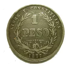 Un Peso Antiguo 1877 Grande De Plata Muy Bien Vea Las Fotos.