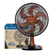 Ventilador De Mesa Turbo 6p 40cm Bronze/preto 220v Premium